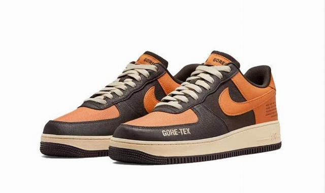 Cheap Nike Air Force 1 Gore-tex Shoes Men and Women Brown Orange-52